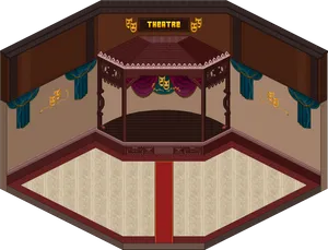 Classic Theatre Interior Design PNG Image