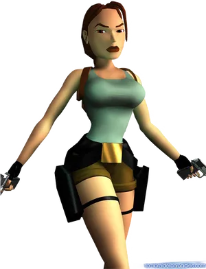 Classic Tomb Raider Lara Croft Pose PNG Image