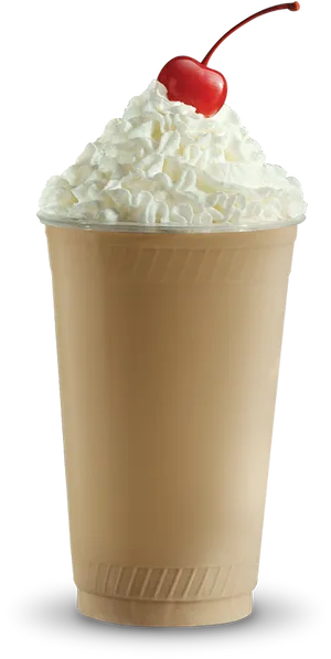 Classic Vanilla Milkshakewith Whipped Creamand Cherry PNG