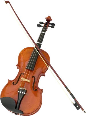 Classic Violin With Bow PNG Image