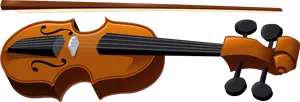 Classic Violinand Bow PNG Image