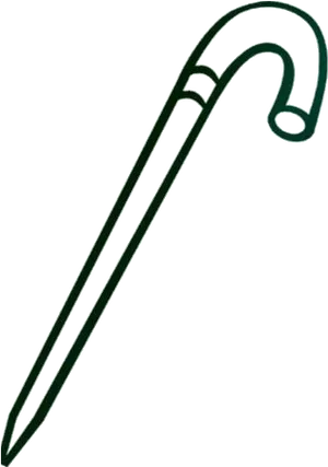 Classic Walking Stick Illustration PNG Image