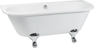 Classic White Freestanding Bathtub PNG Image