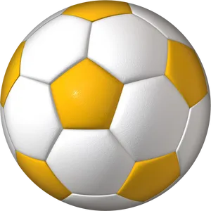 Classic Whiteand Yellow Soccer Ball PNG Image