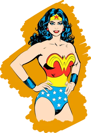 Classic Wonder Woman Pose PNG Image