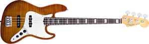 Classic Wooden Electric Bass Guitar PNG Image