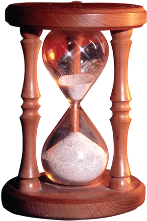 Classic Wooden Hourglass PNG Image