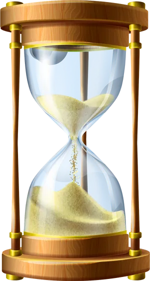 Classic Wooden Hourglass PNG Image