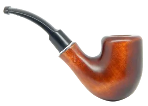 Classic Wooden Smoking Pipe PNG Image