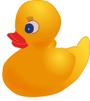 Classic Yellow Rubber Duck Vector PNG Image