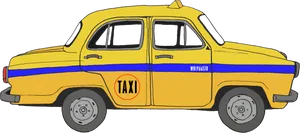 Classic Yellow Taxi Illustration PNG Image