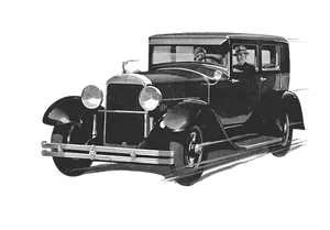 Classic1930s Automobile Blackand White PNG Image