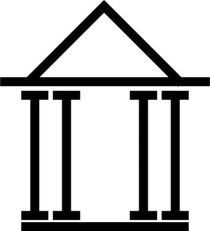 Classical Architecture Columns Silhouette PNG Image