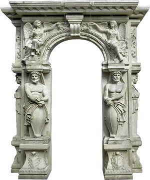 Classical Stone Archway Sculpture PNG Image