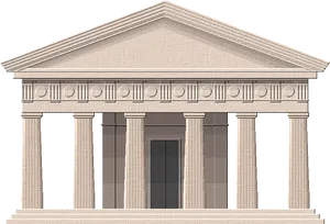 Classical Temple Facade Architecture PNG Image