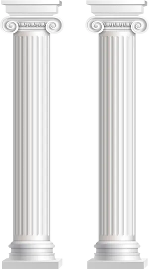 Classical White Pillars Architecture PNG Image