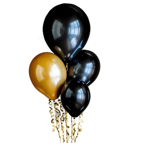 Classy Black And Gold Balloon Arrangement Png 06132024 PNG Image