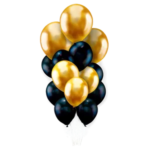 Classy Black And Gold Balloon Arrangement Png 37 PNG Image