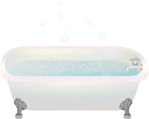 Clawfoot Bathtub With Bubbles PNG Image