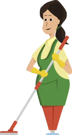 Cleaning Service Professional Cartoon PNG