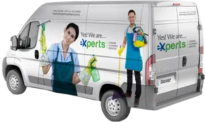 Cleaning Service Van Branding PNG Image