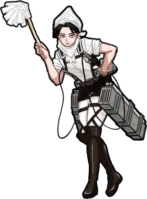 Cleaning Squad Levi Attackon Titan PNG Image