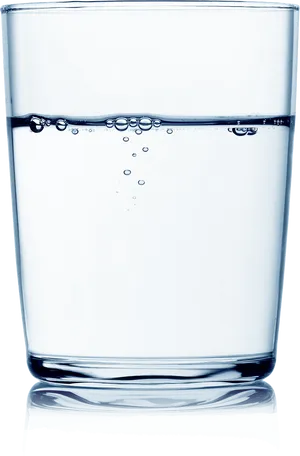 Clear Glass Water Half Full PNG Image