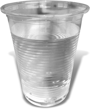 Clear Plastic Cup Water Half Full PNG Image