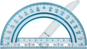 Clear Plastic Protractor Isolated PNG Image