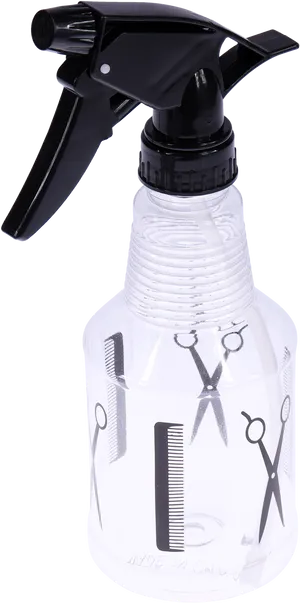 Clear Plastic Spray Bottlewith Black Trigger PNG Image