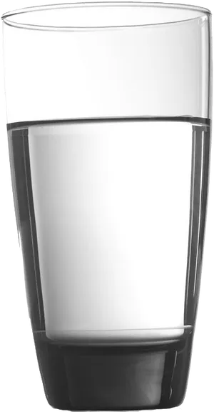 Clear Water Glass Half Full PNG Image