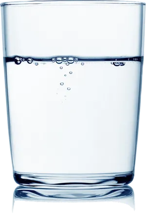 Clear Water Glass Half Full PNG Image