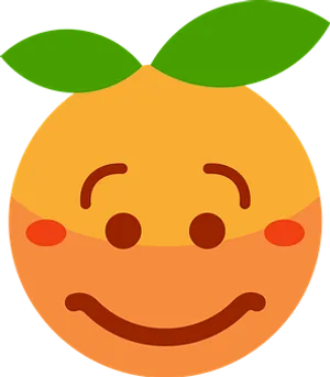 Clementine Smiley Face Emoji PNG Image