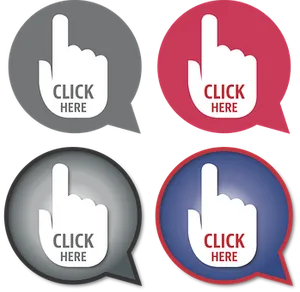 Click Here Buttons Set PNG Image