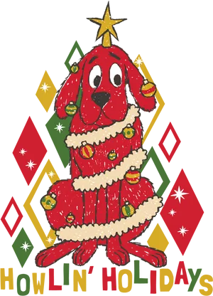 Clifford Christmas Tree Costume PNG Image