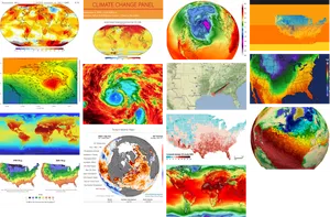 Climate Data Visualization Collage PNG Image