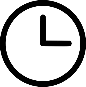 Clock Icon Simple Black PNG Image