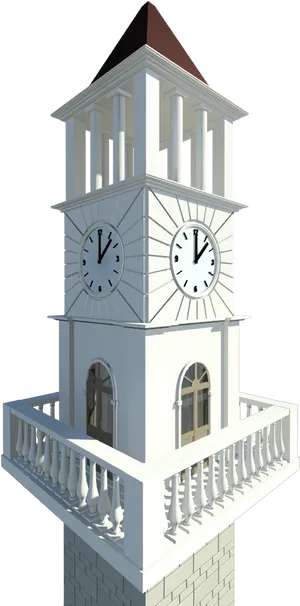 Clock Tower3 D Rendering PNG