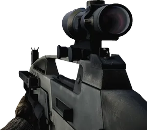 Close Up Assault Rifle Scope PNG Image