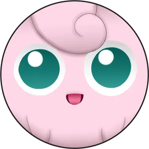 Close Up Jigglypuff Face PNG Image