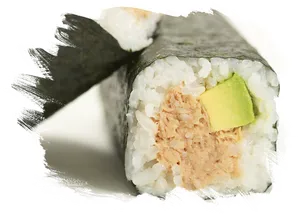 Close Up Sushi Rollwith Avocadoand Tuna PNG