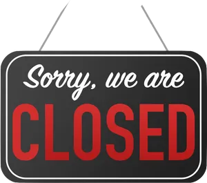 Closed Sign Hanging Door PNG Image