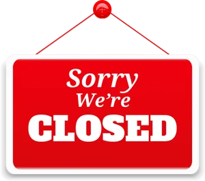 Closed Sign Hanging Door PNG Image