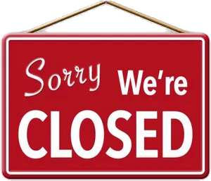 Closed Sign Redand White PNG Image