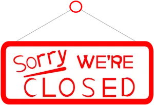 Closed Sign Redand White PNG Image