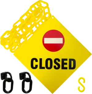 Closed Signwith Chainand Letters PNG Image