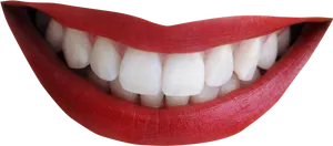 Closeup Red Lipstick Smile PNG Image