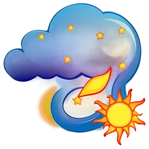 Cloud Cartoon With Sun Png Ouu38 PNG Image