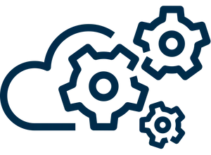 Cloud Computing Gears Icon PNG Image