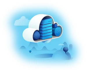 Cloud Data Center Illustration PNG Image